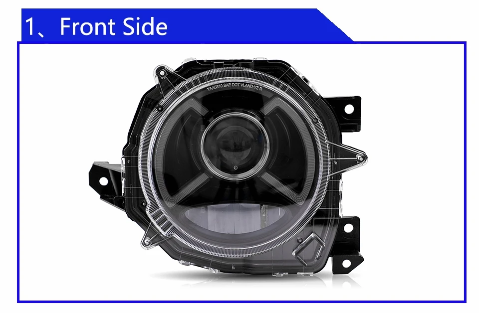 Vista frontal faros LED