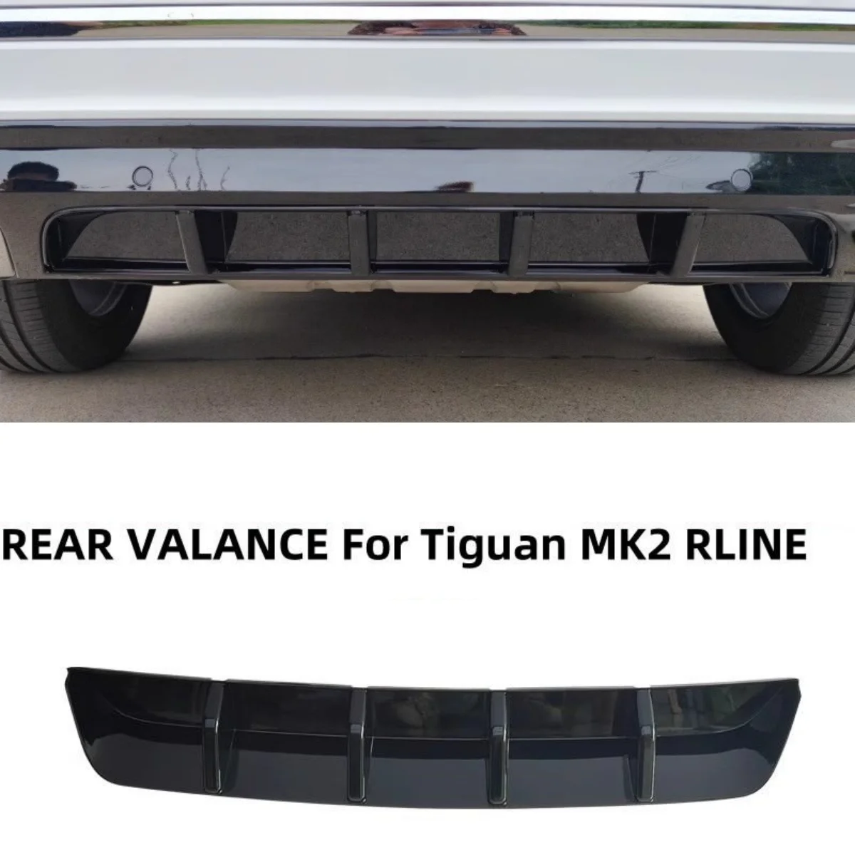 Difusor de labio trasero y alerón para Volkswagen Tiguan R-Line MK2