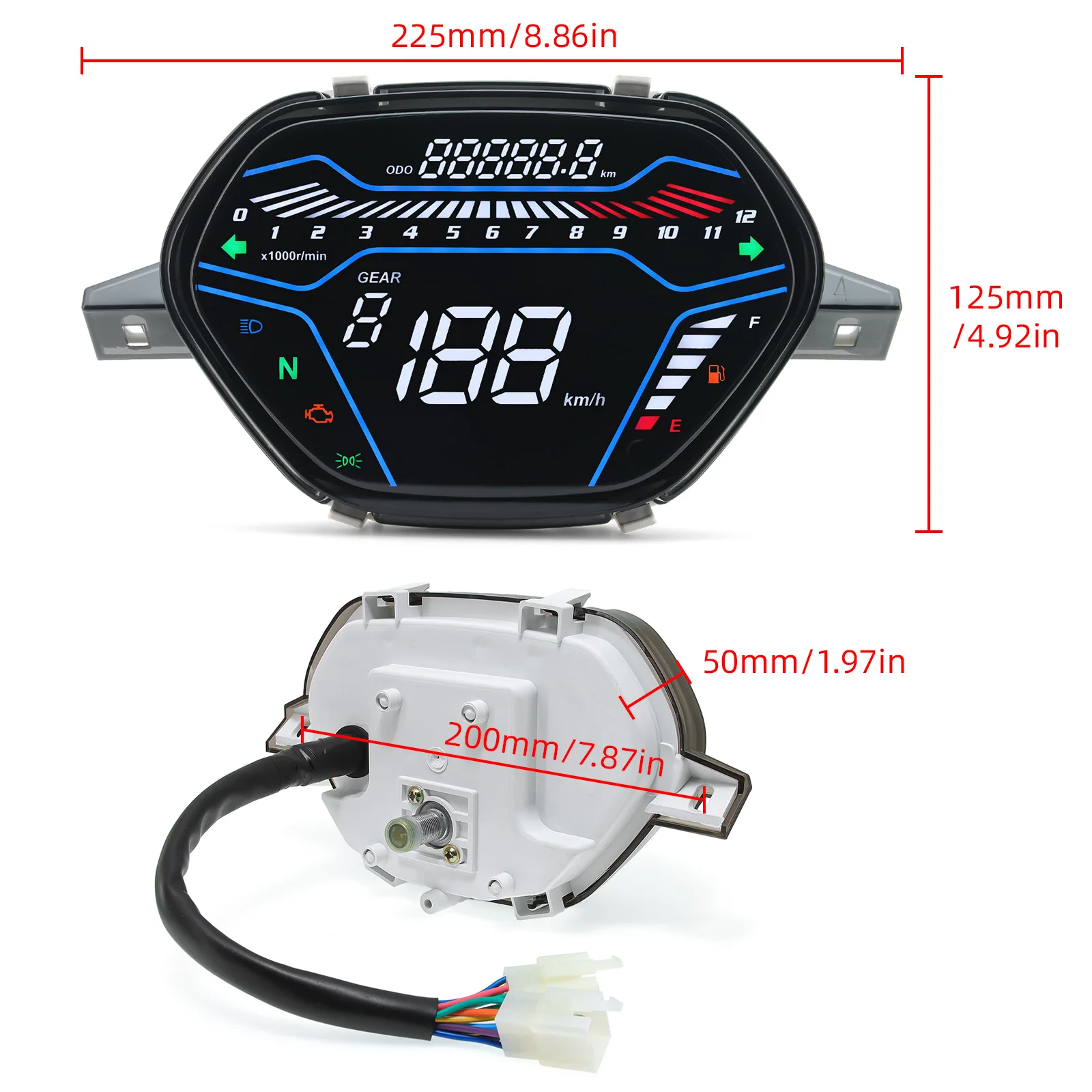 Velocímetro LED digital universal para motocicleta con odómetro - imagen 5