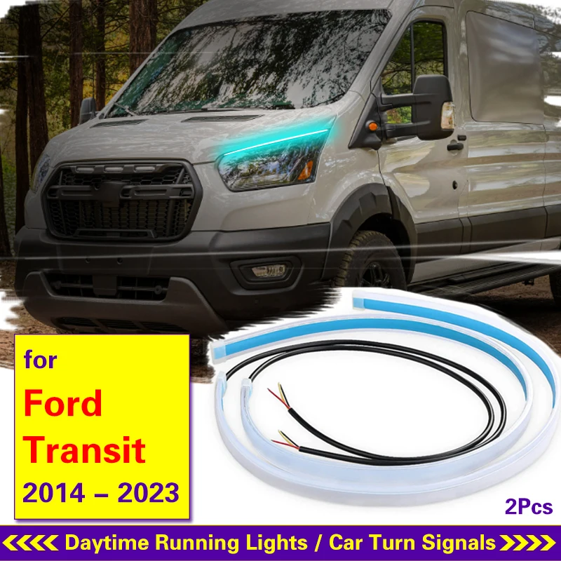 Luz DRL LED 12V flexible para Ford Transit 2014-2023