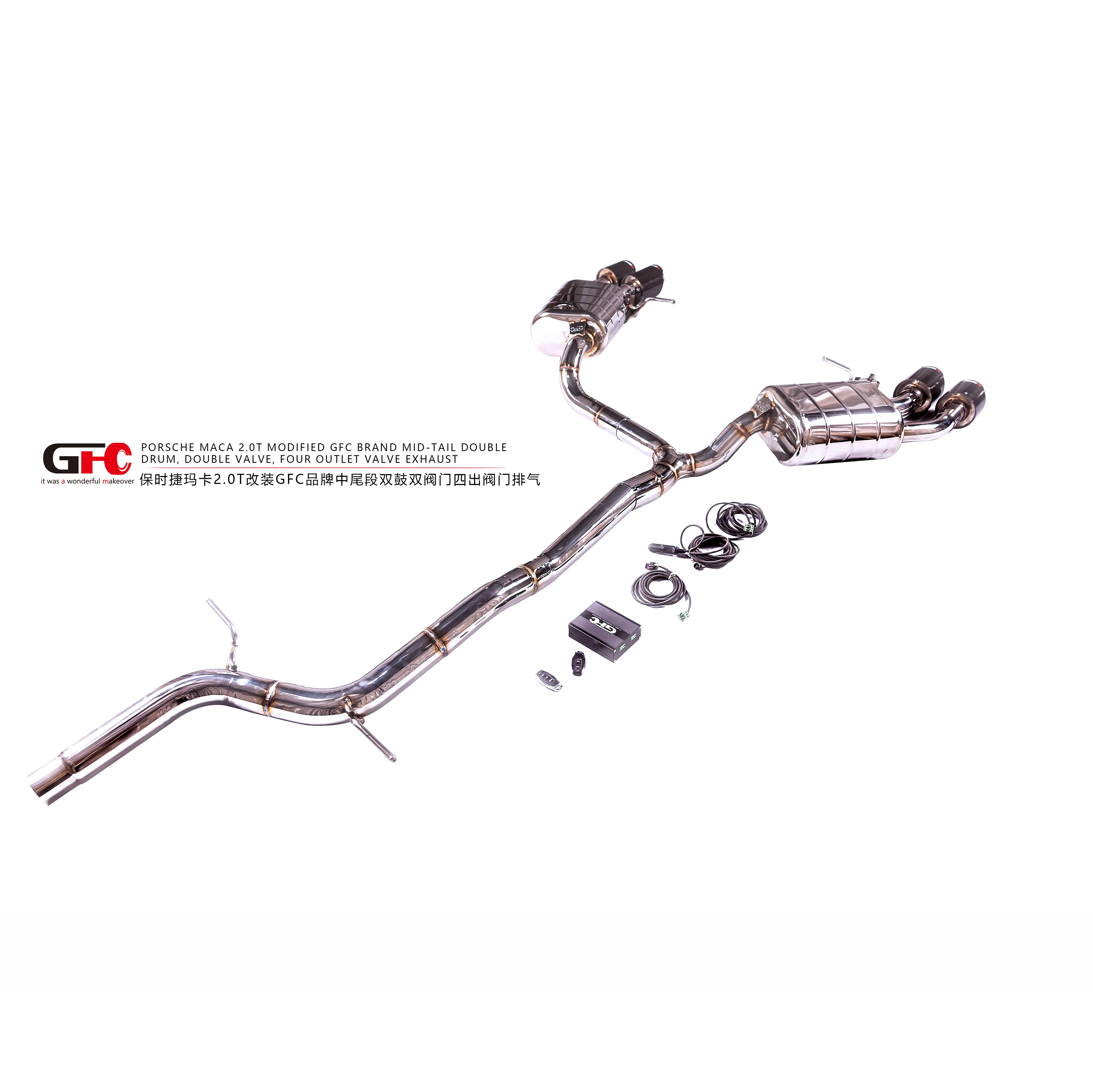 GFC Silenciador de escape trasero Porsche Macan 2.0T inox - imagen 4