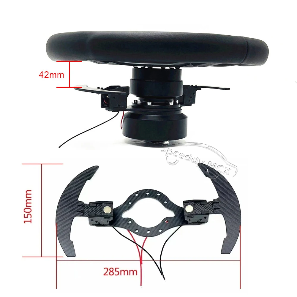 Paletas de volante para deportes de carreras, soporte Universal de fibra de carbono Real, palanca de cambios para coche - imagen 2