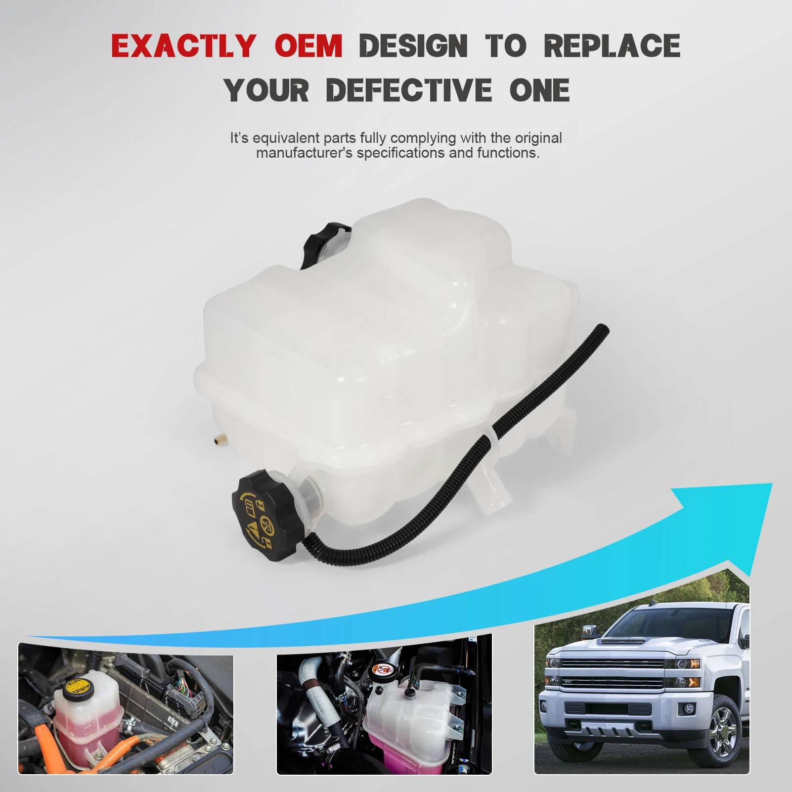 Depósito refrigerante 84257137 con tapa – Silverado HD 6.6L V8 - imagen 2