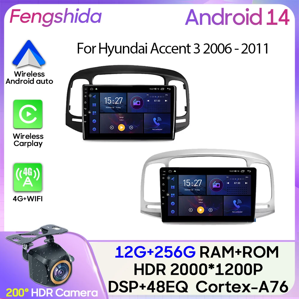 Radio Android con CarPlay, Android Auto y GPS para Hyundai Accent III