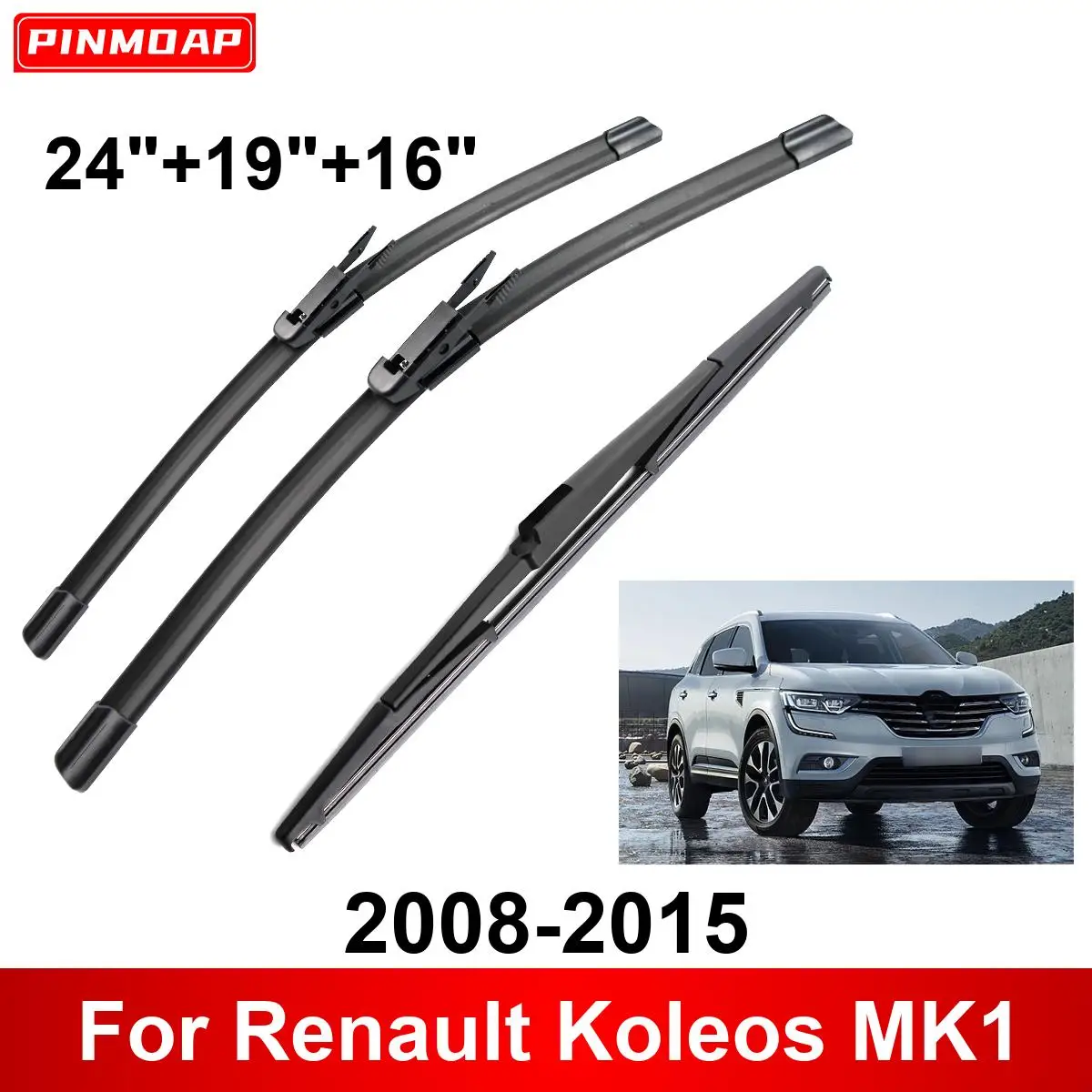 1/2/3/4/6 Uds limpiaparabrisas de coche para Renault Koleos MK1 2008-2015 limpiaparabrisas delantero trasero cepillos cortador accesorios de automóvil 2012 2013 2014
