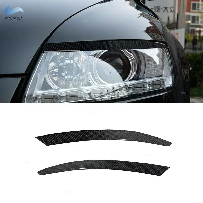 Embellecedores de cejas de faro en fibra de carbono – Audi A6 C6 4F