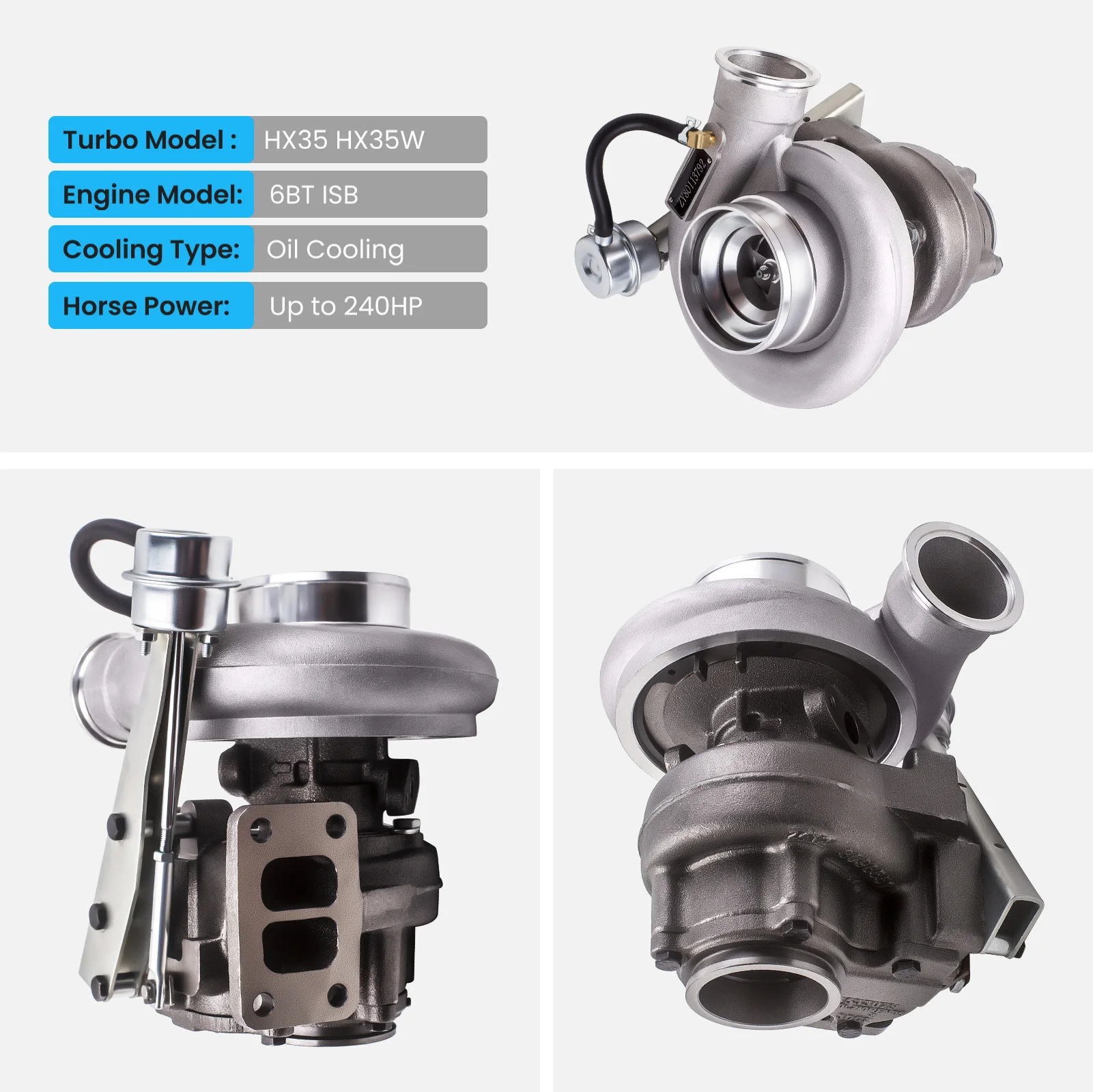 Turbocompresor Maxpeedingrods HX35 para Dodge Ram 3500 5.9L - imagen 4