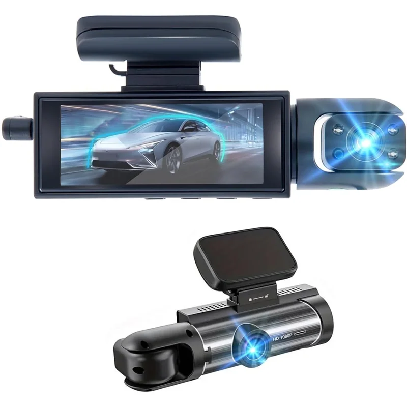 Dashcam dual coche visión nocturna IR detección movimiento - imagen 3