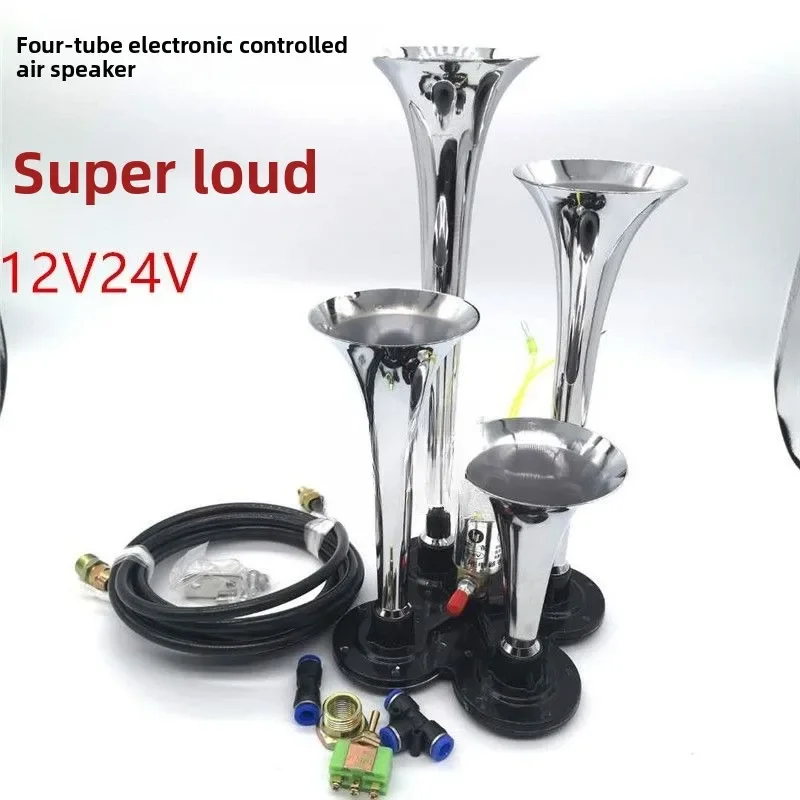 GoodExplosive bocina de aire 4 tubos 12V/24V para camión y barco - imagen 2