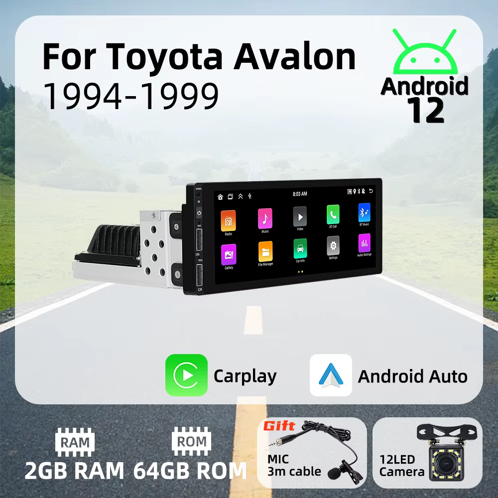 6,86 "1 Din Android Radio Multimedia para coche para Toyota Avalon 1994-1999 Android Auto unidad principal estéreo Carplay Autoradio GPS Wifi
