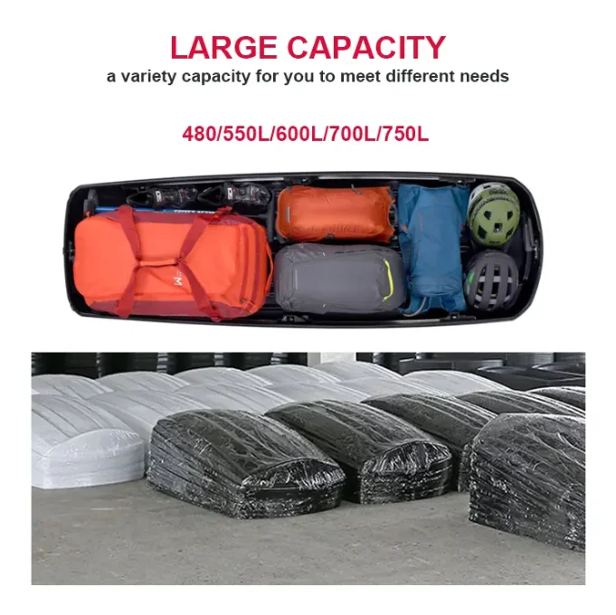 Interior de la caja de carga con compartimentos