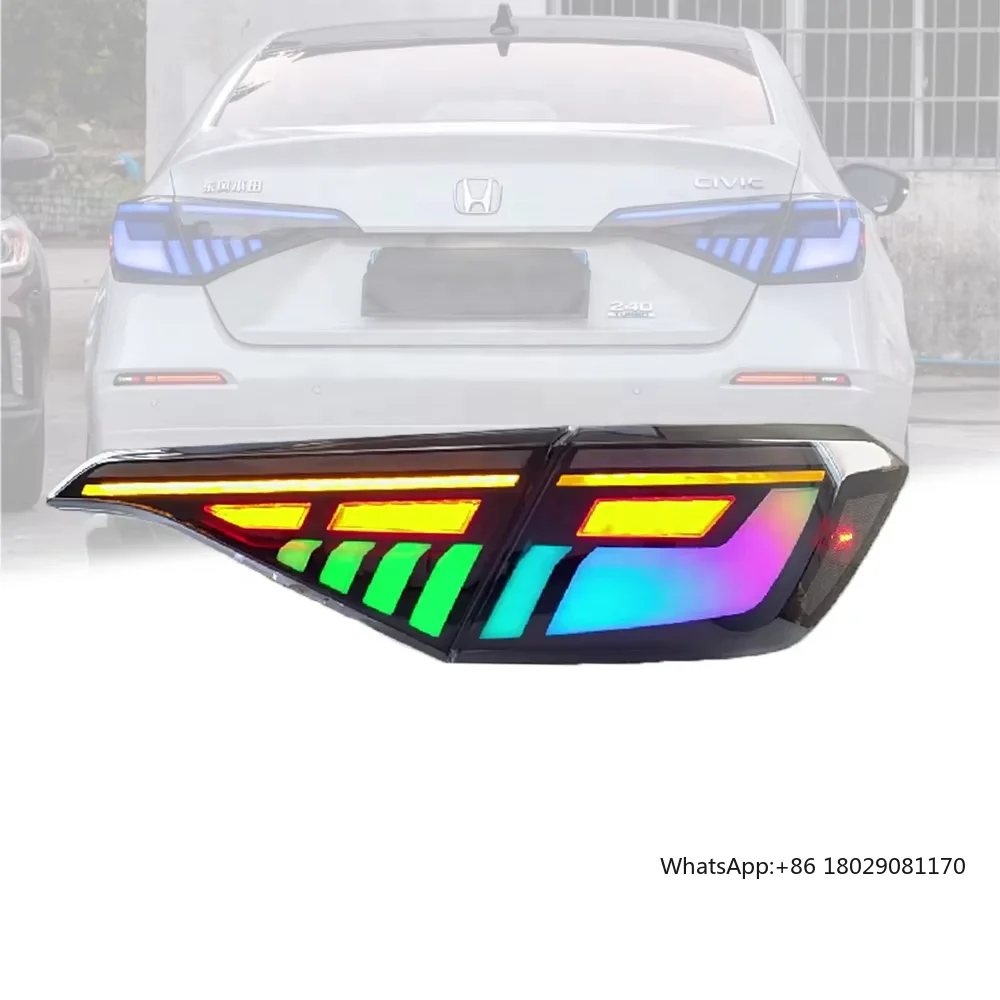 2021-23 Honda Civic 11th Gen Sedan lámpara trasera Auto-Y luces traseras LED coloridas luces de giro secuencial nuevos accesorios de coche