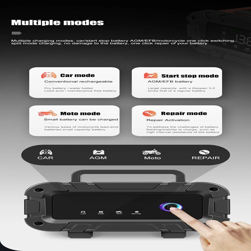 E-fast cargador de batería coche 12V/24V LCD plomo-ácido - imagen 4