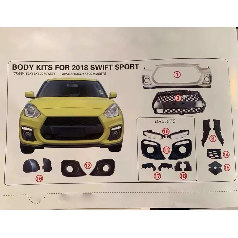 Kit parachoques + alerón Suzuki Swift 2017-2021 ZC13S - imagen 5