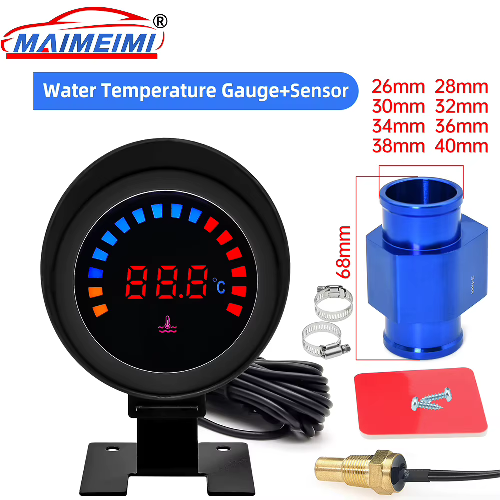 Medidor temperatura agua digital LCD 12-24V con sensor 10mm