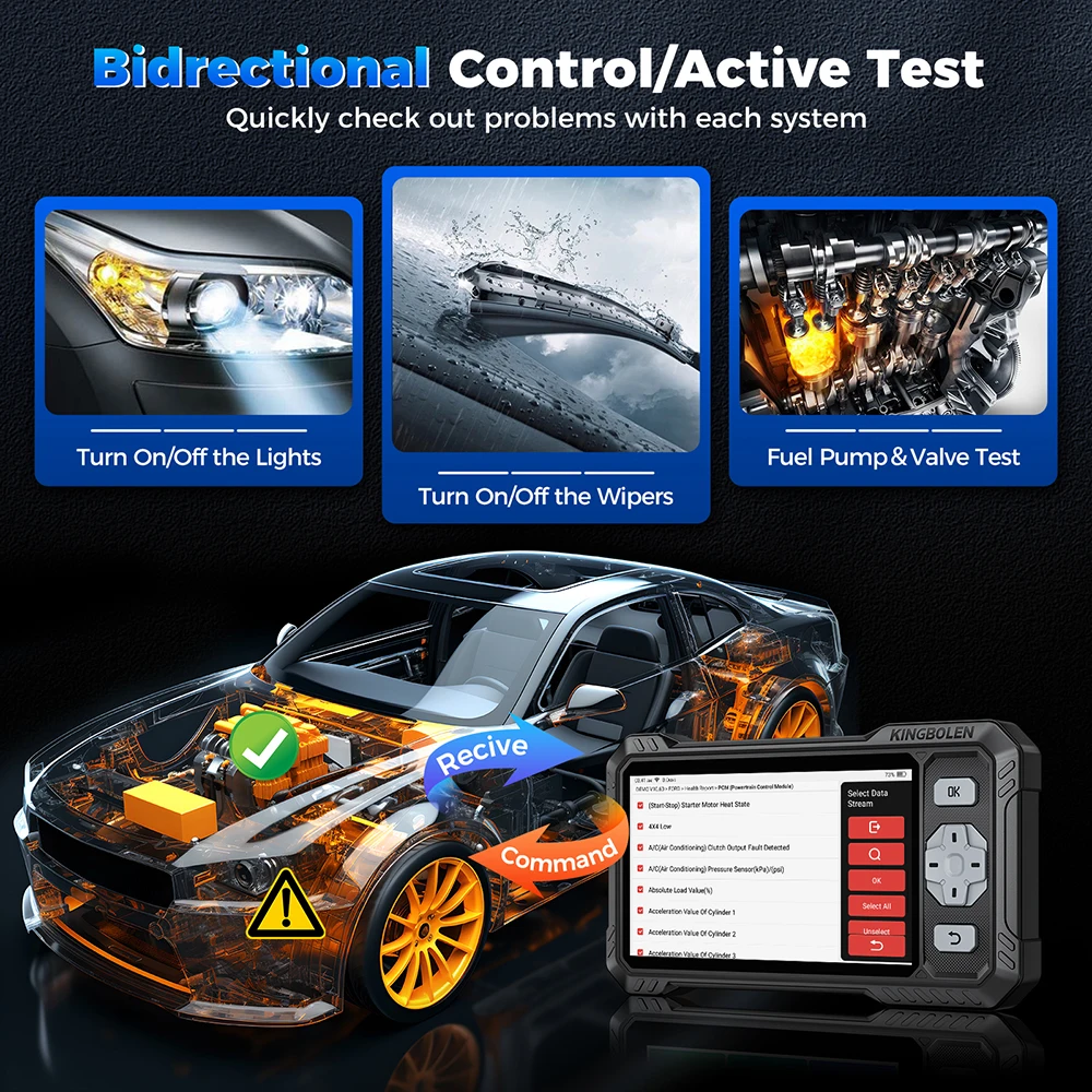 Escáner OBD2 CAN FD KINGBOLEN S608 reset FCA AutoAuth - imagen 3
