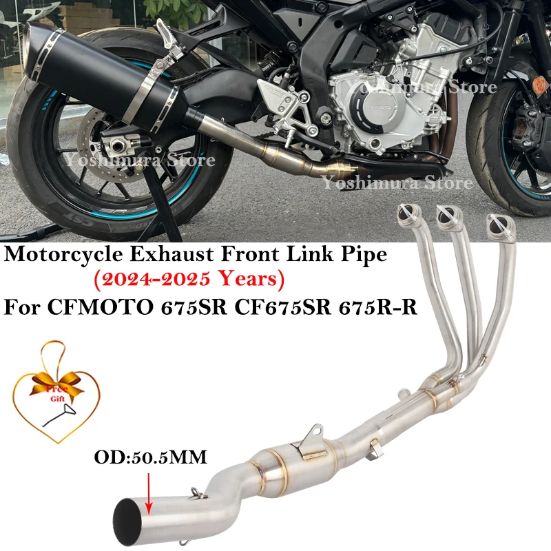 Kit escape CFMOTO 675SR con tubo frontal y silenciador 51mm