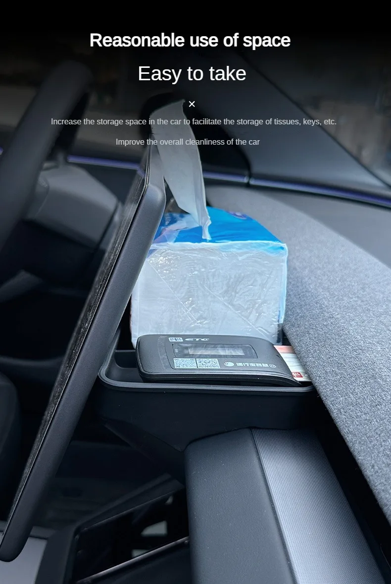 Bandeja de almacenamiento tablero Tesla Model 3 Highland - detalle material