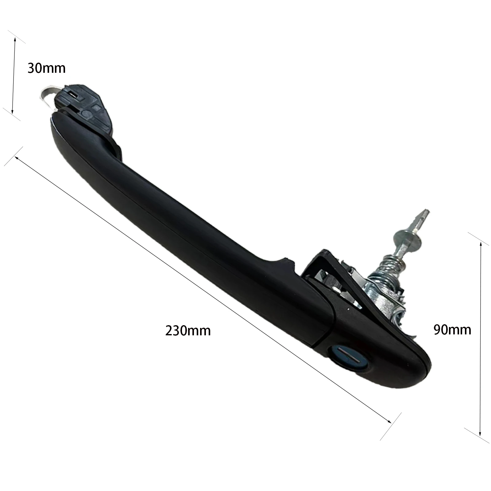 Manija puerta delantera derecha VW Polo con cerradura y llave, negro - imagen 3