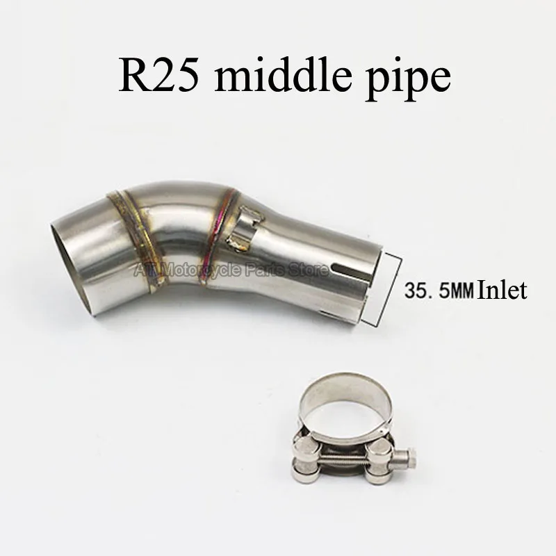 Silenciador de escape Universal para motocicleta, tubo de conexión medio de acero inoxidable de 51mm para Kawasaki ER6N NINJIA250 Z250 Z250SL Yamaha R3 - imagen 3