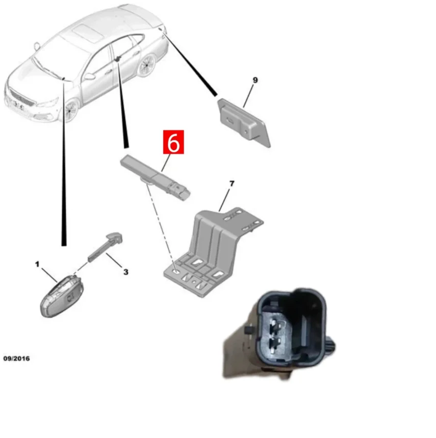 6160F4 Antena interior ADML para Peugeot 301, 4008 y 5008 - imagen 2