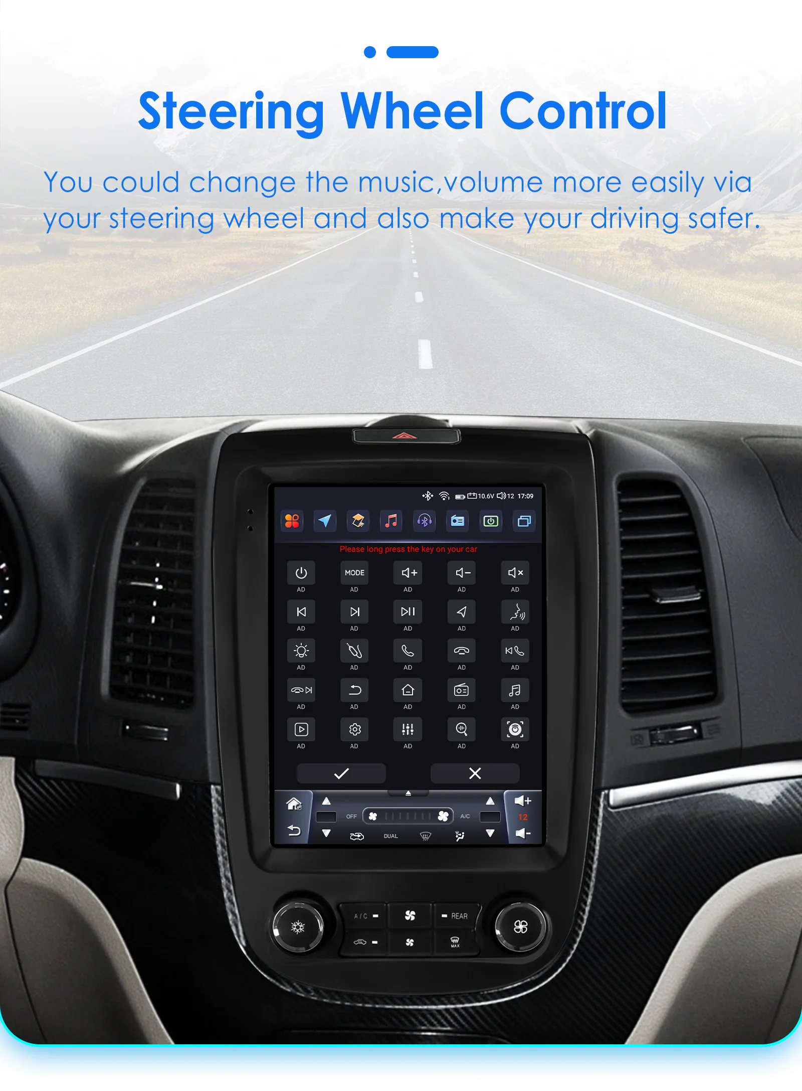 Hizpo-Radio con GPS para coche, reproductor multimedia con Carplay, 2DIN, 8 núcleos, estilo Tesla, Hyundai Santa Fe 2, años 2006 a 2012 - imagen 5