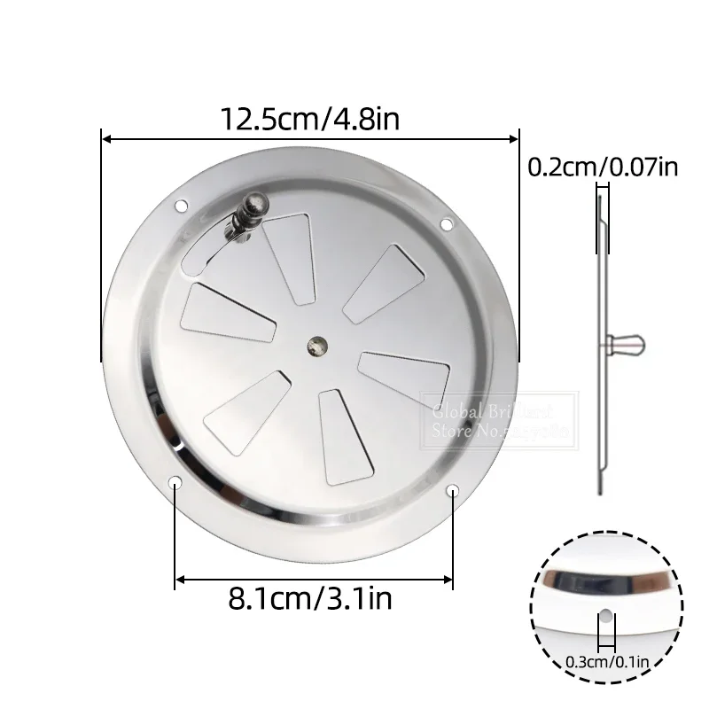 Rejilla de ventilación acero inoxidable 316 universal - imagen 5
