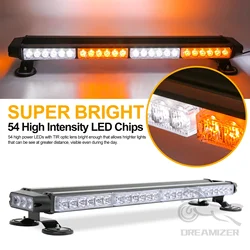 Barra LED estroboscópica magnética blanca/ámbar para coche y remolque