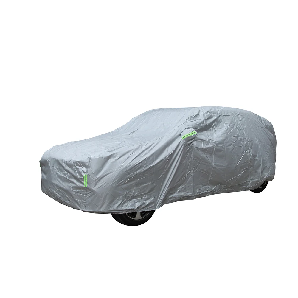 Universal L-XXXL SUV/sedán cubiertas completas para coche al aire libre impermeable sol lluvia nieve protección UV coche cremallera diseño negro funda para coche - imagen 5