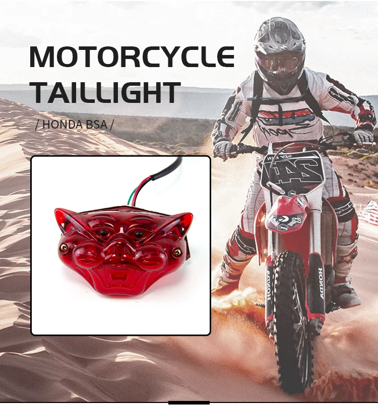 Carcasa y lente de lámpara trasera para moto