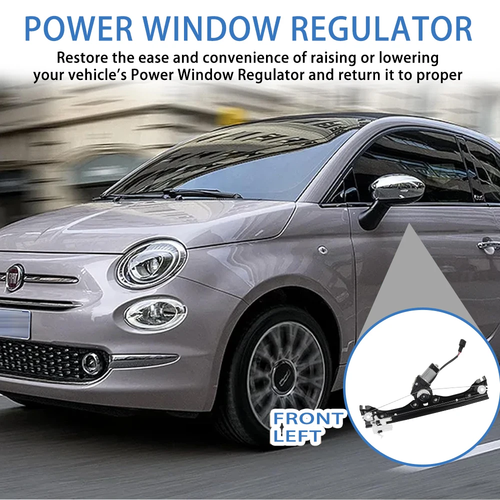 Motor elevalunas Fiat 500 2007-2019, 2 pines, OE 52060970/51876269 - imagen 5