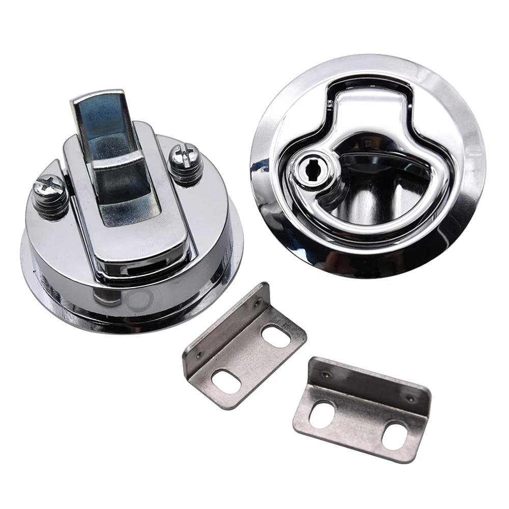 Cerradura escotilla tirador al ras acero inox 2" – Autocaravana yate - imagen 2