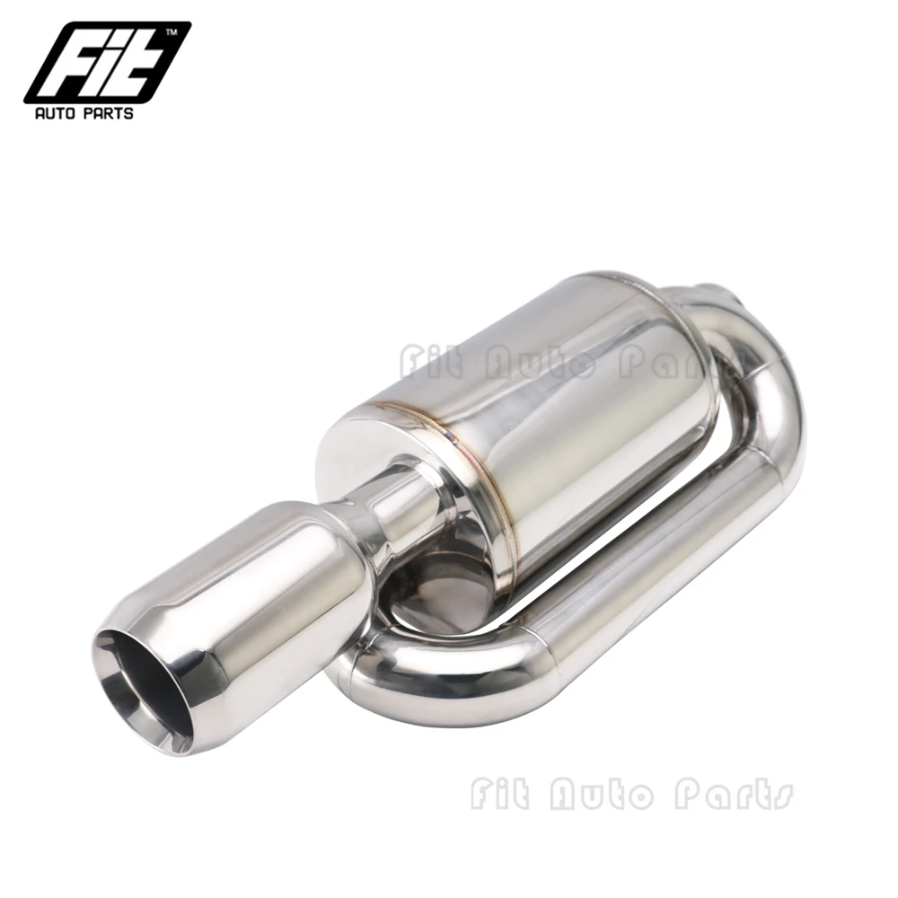 Silenciador S-FLOW universal de acero inoxidable estilo Mugen