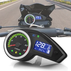 Velocímetro digital LCD universal para moto con odómetro y tacómetro