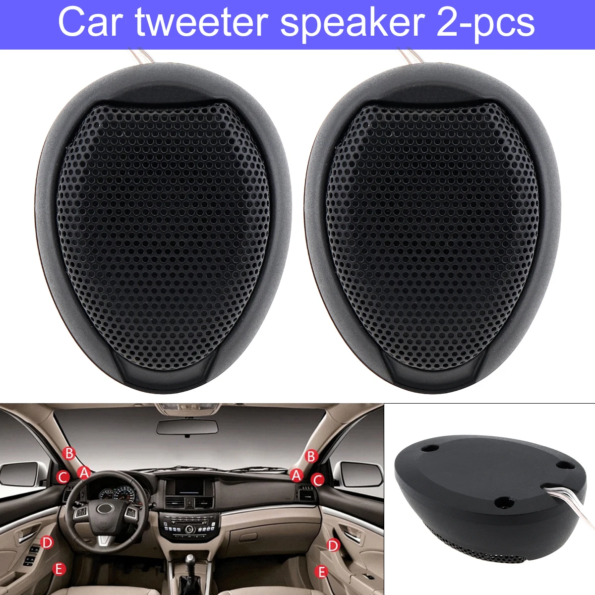 Tweeters universales TW-106 de domo para audio de coche - imagen 2
