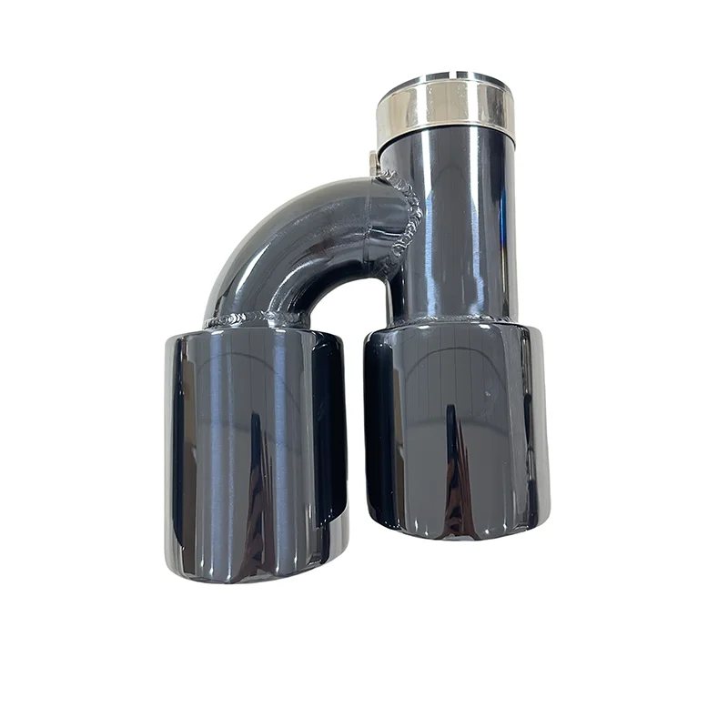 Tubo de escape en forma H con silencioso negro – acero inoxidable - imagen 4
