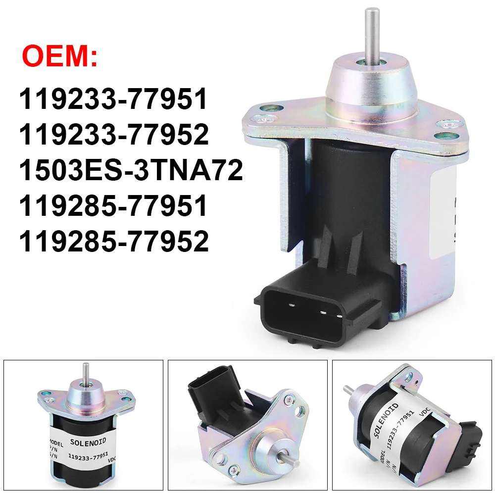119233-77951 Valvula solenoide de parada 12V para Yanmar B30 y VIO20