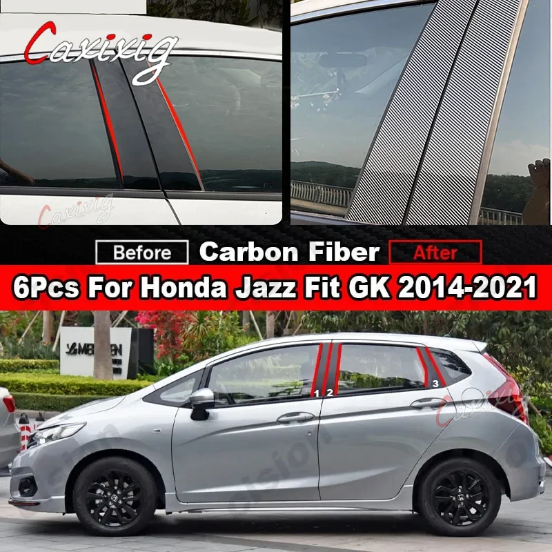 Embellecedores pilares B y C efecto carbono – Honda Jazz GK 2014-2021 - imagen 2