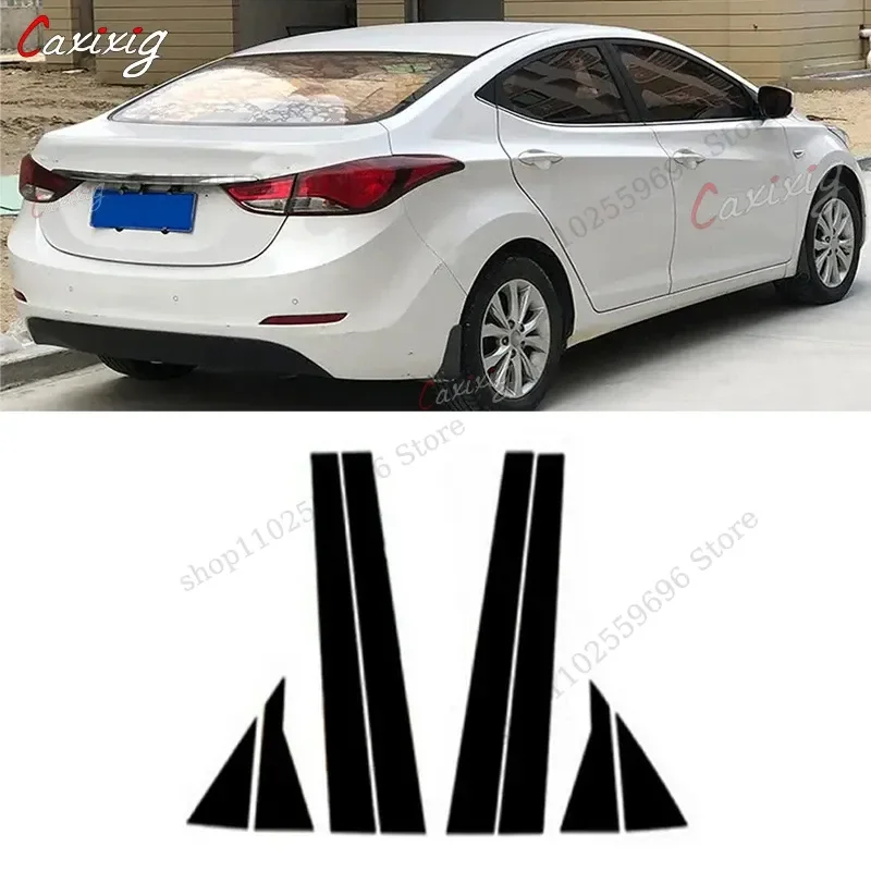8 Uds. Pilar de coche postes puerta ventana cubierta embellecedora pegatina para Hyundai Elantra/Avante/i35 Elantra 2011 2012 2013 2014 2015 2016