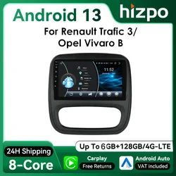 Hizpo Radio 2DIN con GPS y CarPlay para Opel Vivaro B y Renault Trafic