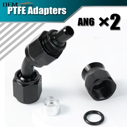 Adaptadores giratorios manguera combustible AN6 PTFE negro