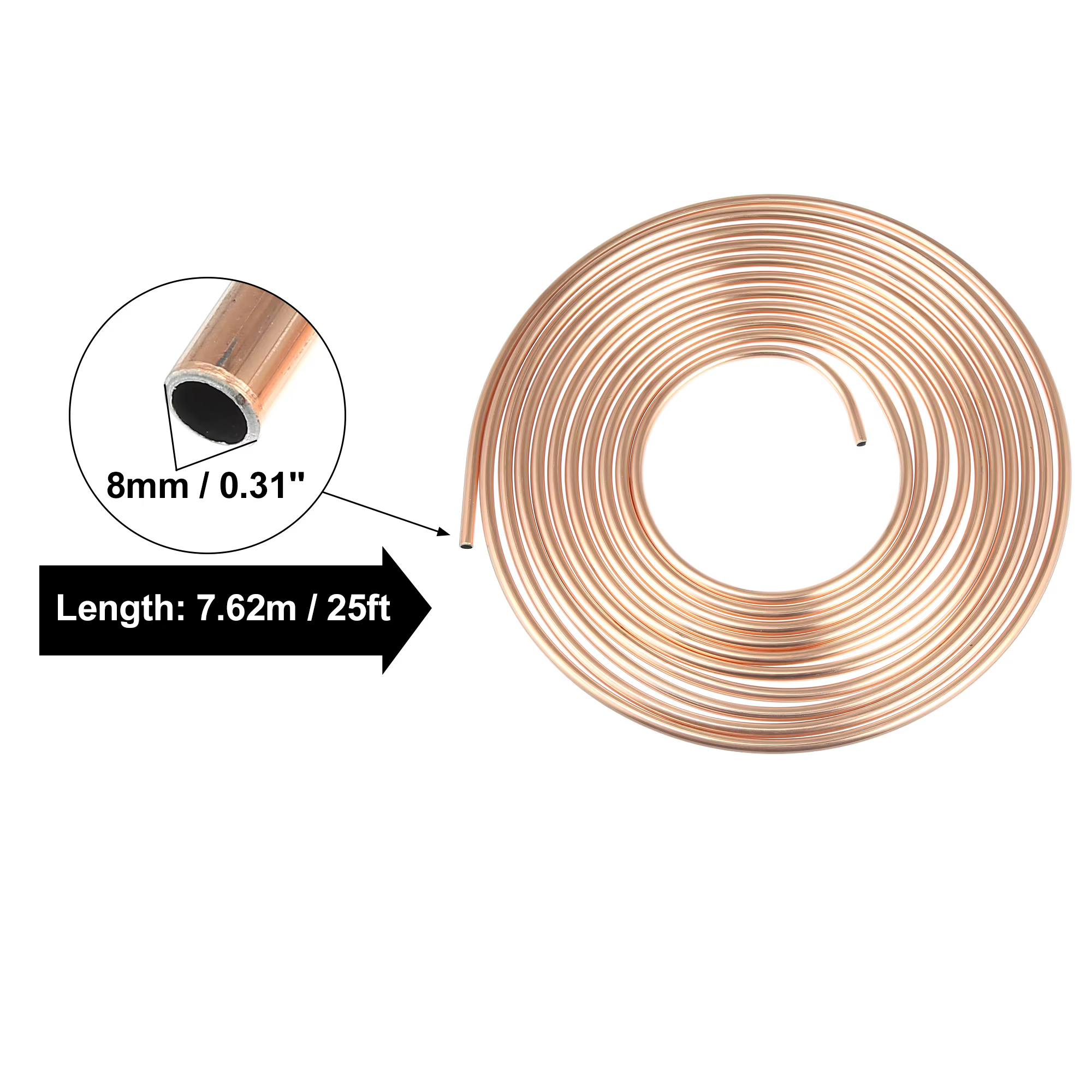 Tubo de línea de freno UXCELL en bobina de cobre 3/8" 5/16" - imagen 3