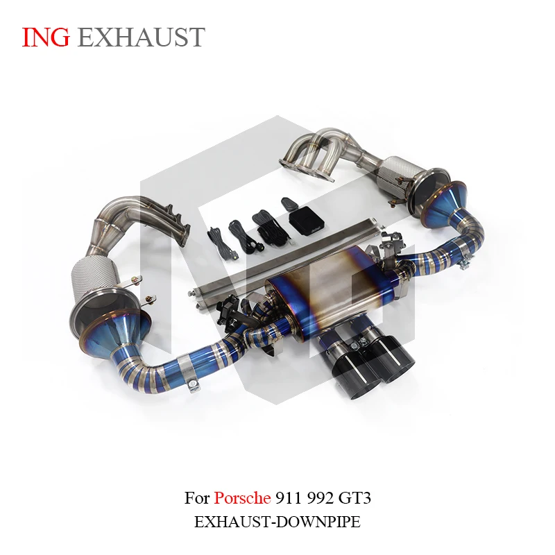 Colector escape titanio ING con silenciador para Porsche 911 992 GT3 - imagen 5
