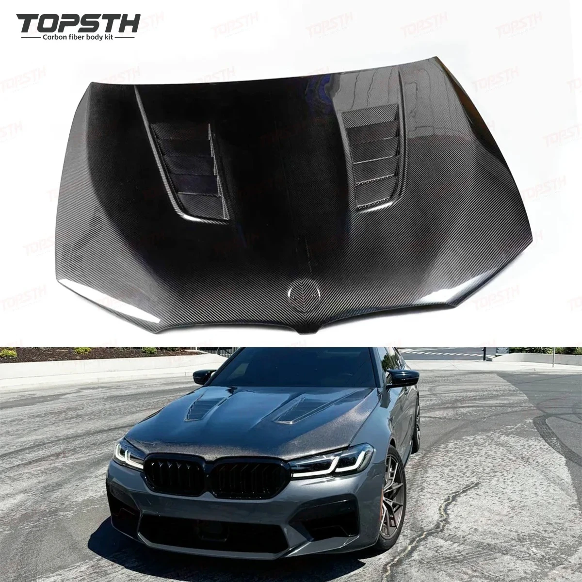 Capó fibra de carbono estilo V seco ligero para BMW M5 G30
