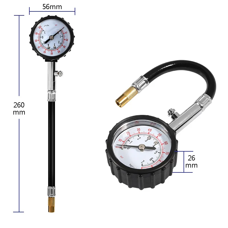 Medidor de presión de neumáticos 0-100 Psi tubo largo – coche y moto - imagen 4