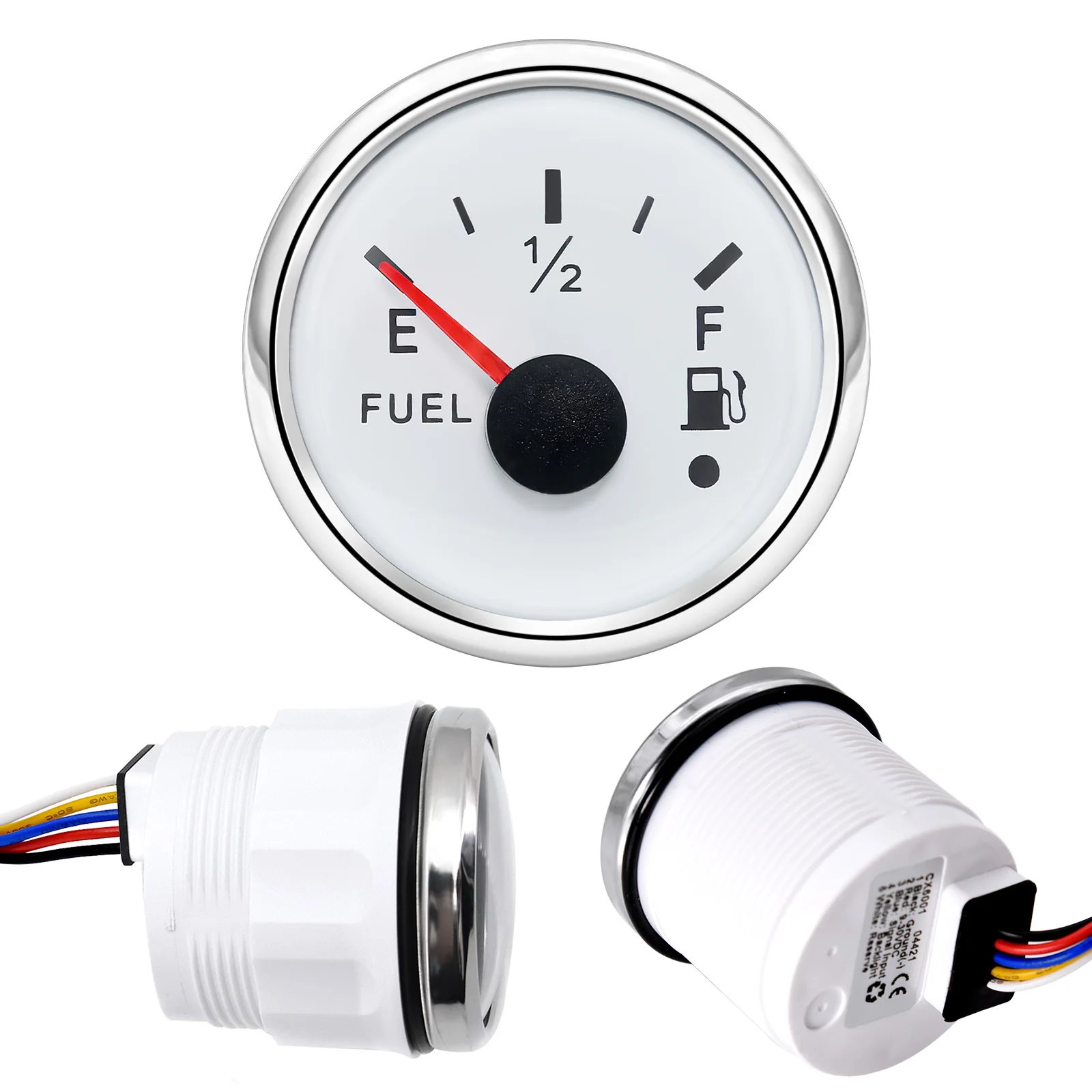 Medidor de presión de aceite con LED y voltímetro – negro - imagen 2