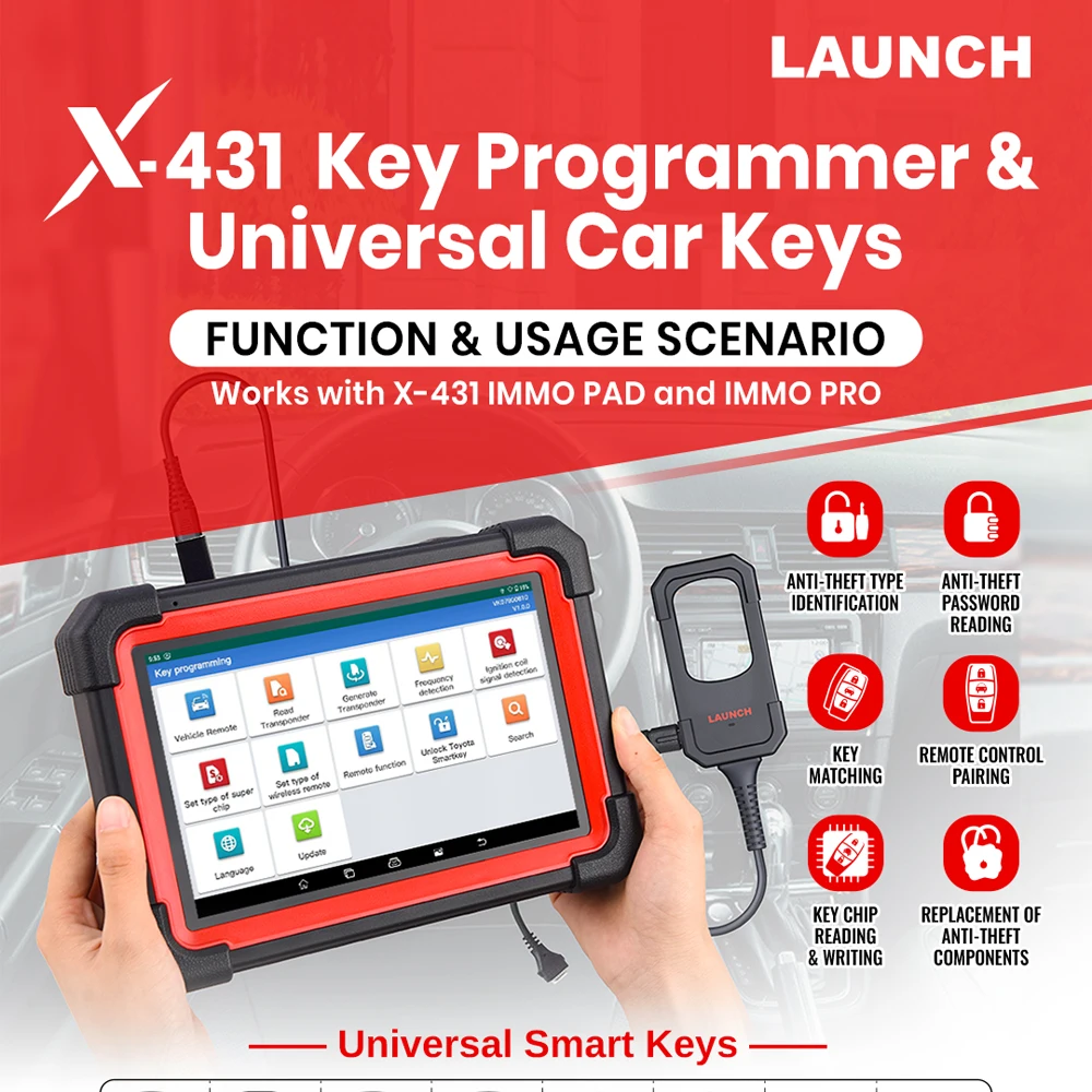 LAUNCH X-431 Programador de llaves con chip y mando de 4 botones - imagen 2