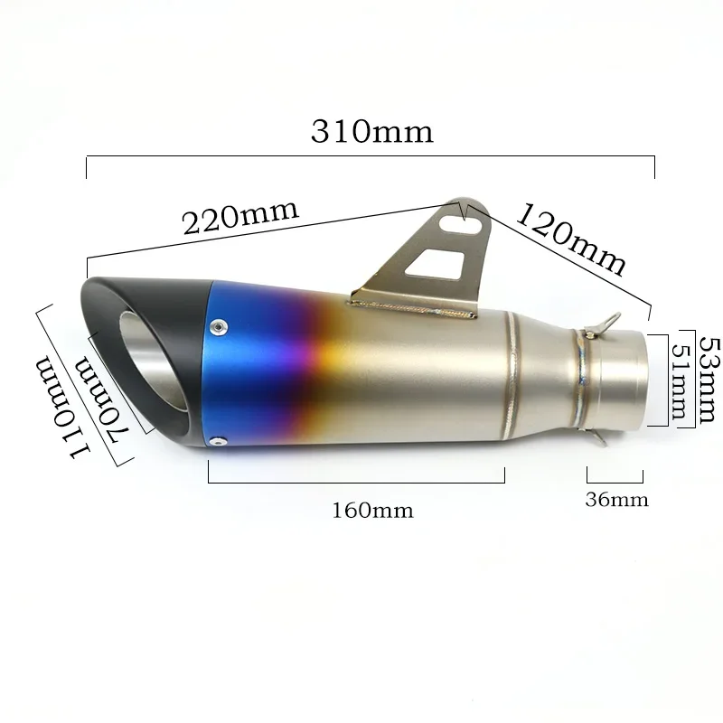 Silenciador de escape GP universal de 51 mm para motocicleta - imagen 2