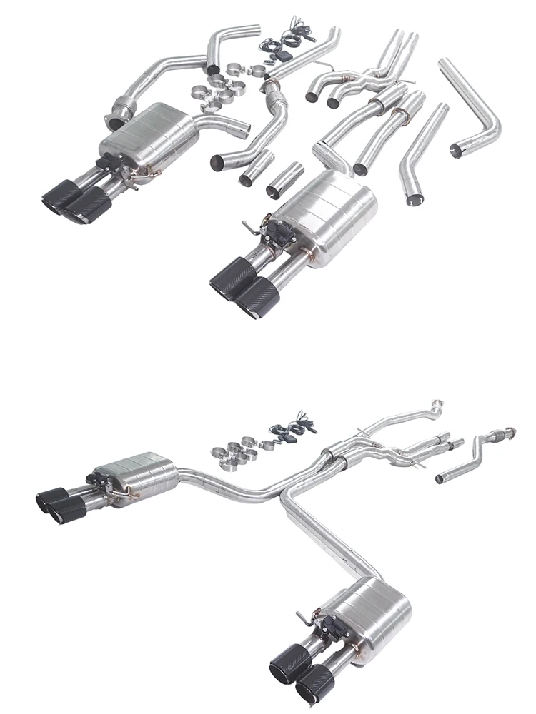 Sistema de escape modificado con válvula para Audi C7