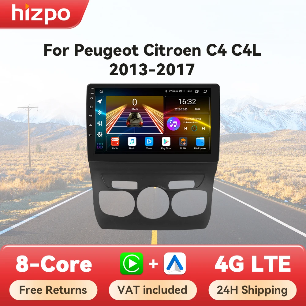 Hizpo Radio 10,1” con CarPlay y Android Auto para Citroën C4/C4L